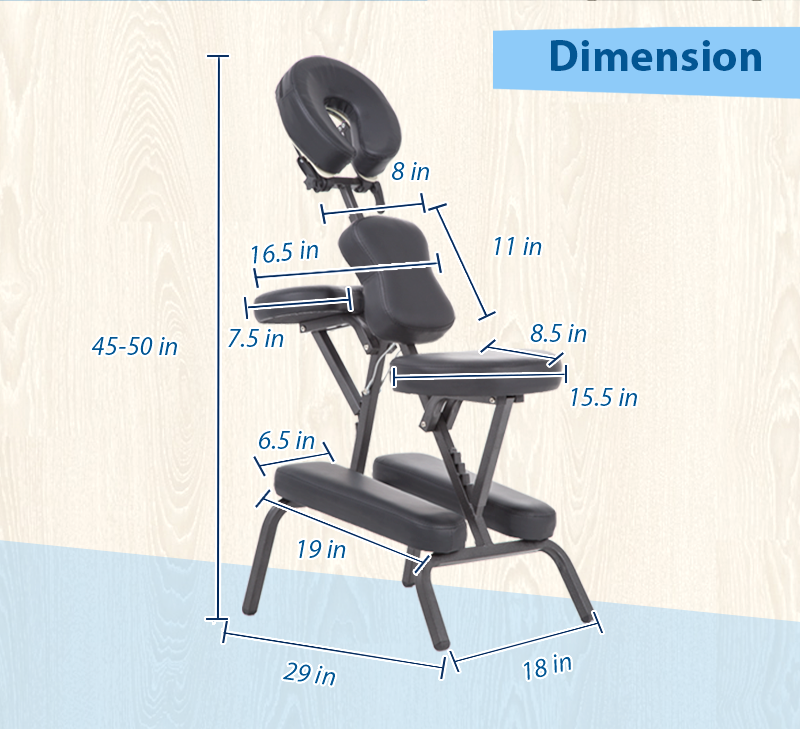 Massage Chair Portable Tattoo Chair Folding Height Adjustable 2 Inch Thick