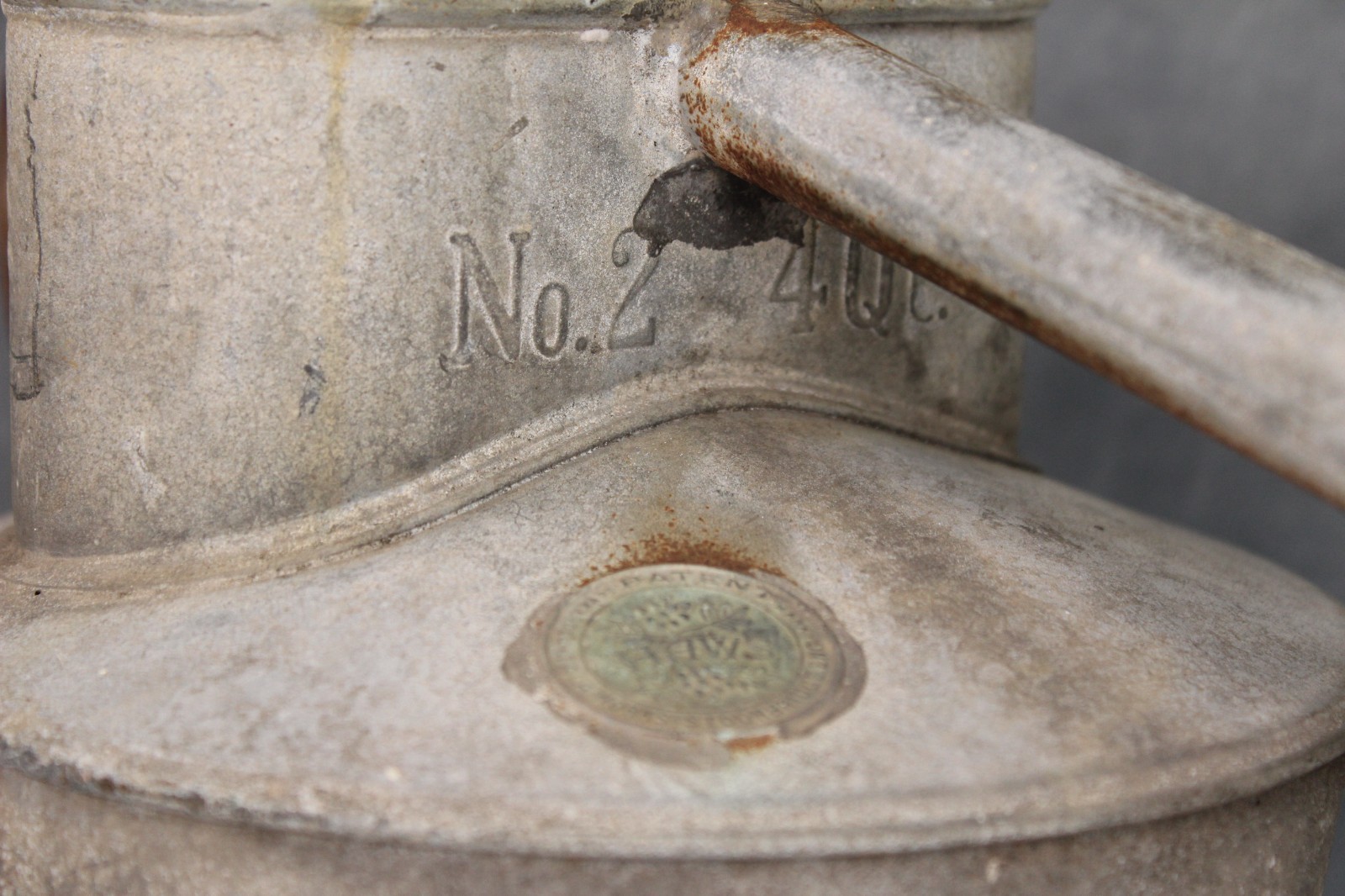 Large Vintage Haws No2 4QT Long Reach Spout Galvanised Steel Garden Watering Can