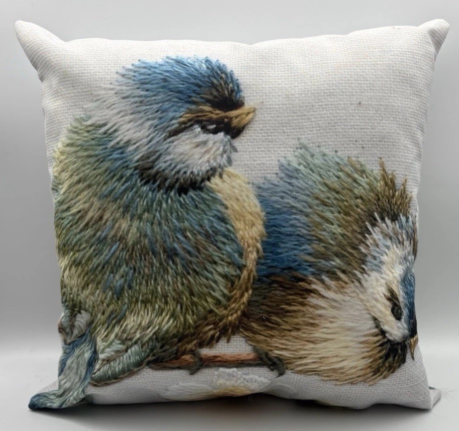 TentCraft Bird Throw Pillow Pair 14” Square Zippered Washable Covers Inserts