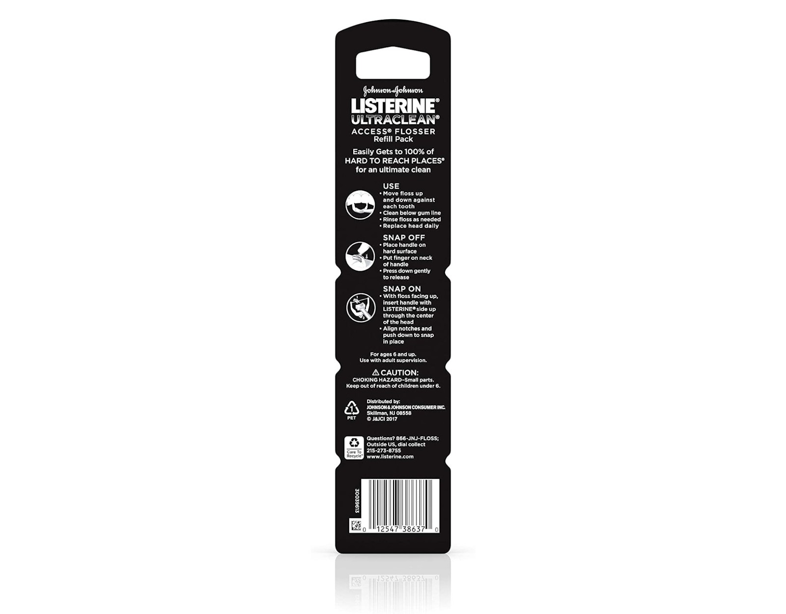 Listerine Ultraclean Access Flosser Refill, Unflavored, 28 Count - Pack of 6