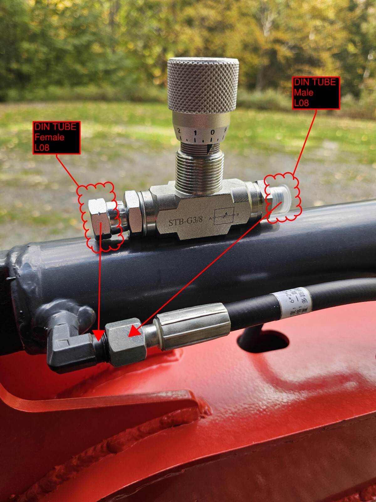 3/8" Hydraulic Flow Control Valve - STB-G3/8 - Mini Excavator - AGT - Digger USA