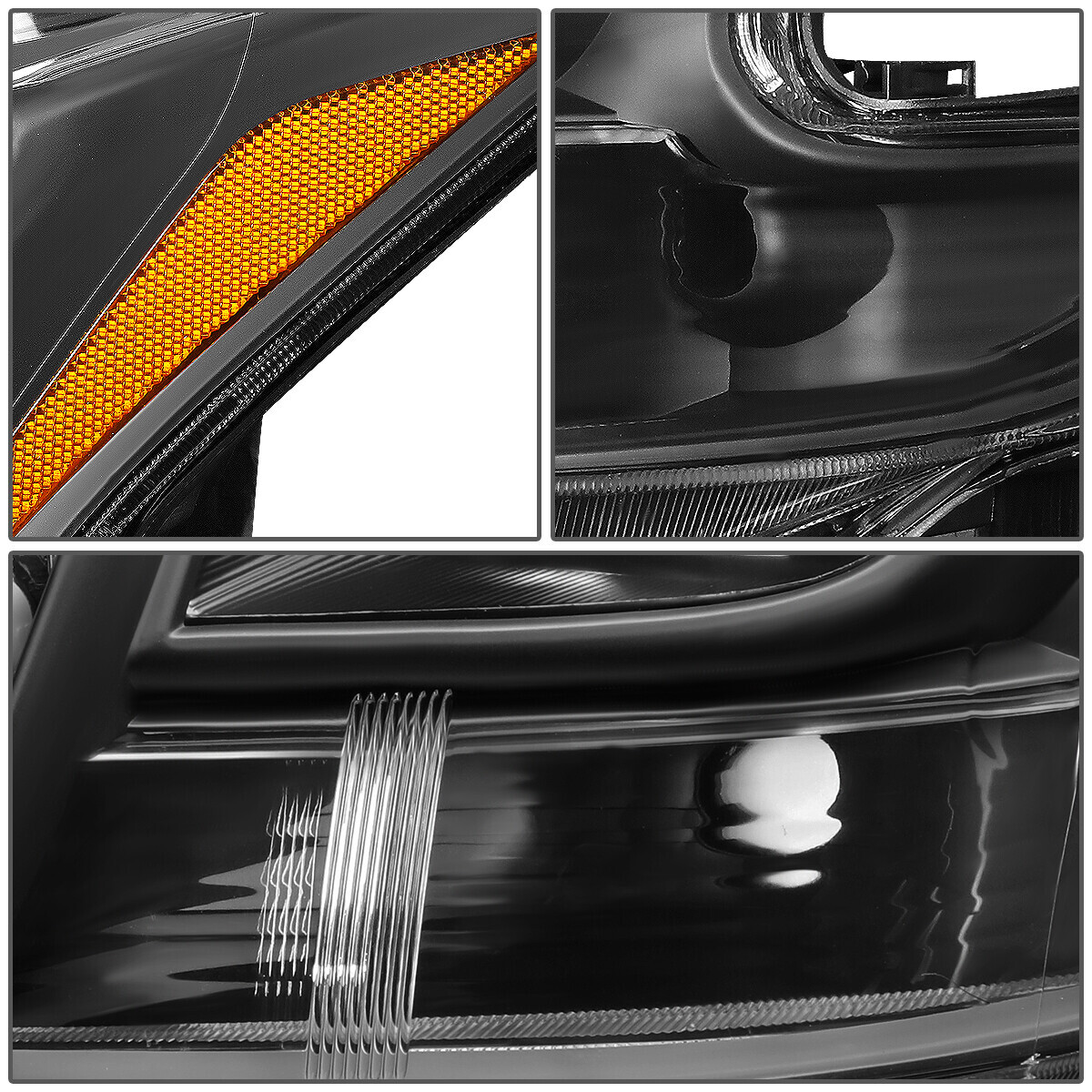 FOR 09-14 NISSAN MAXIMA BLACK HOUSING AMBER CORNER PROJECTOR HEADLIGHT HEADLAMP