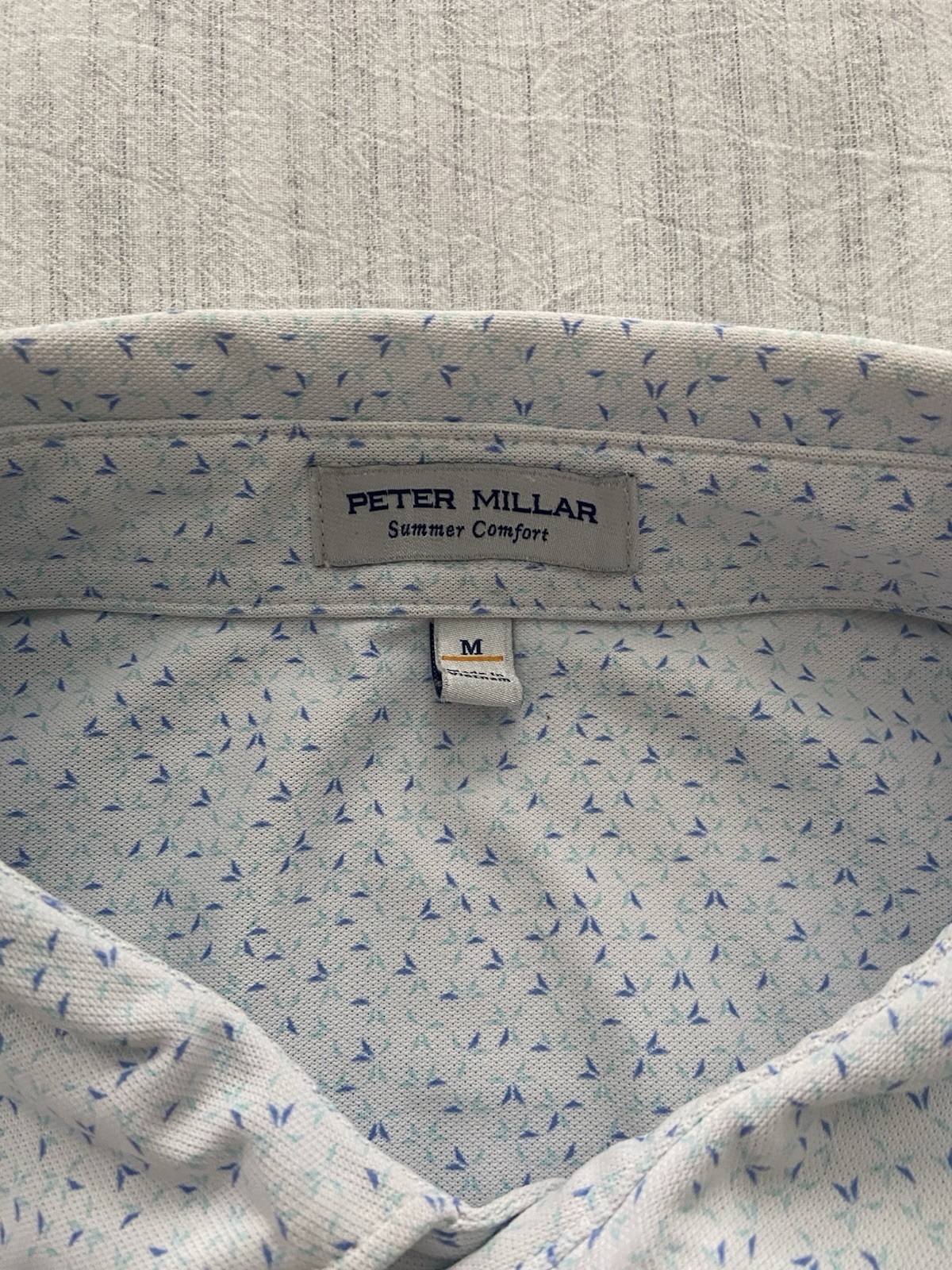 Peter Millar Summer Comfort Polo Shirt Medium White Pattern