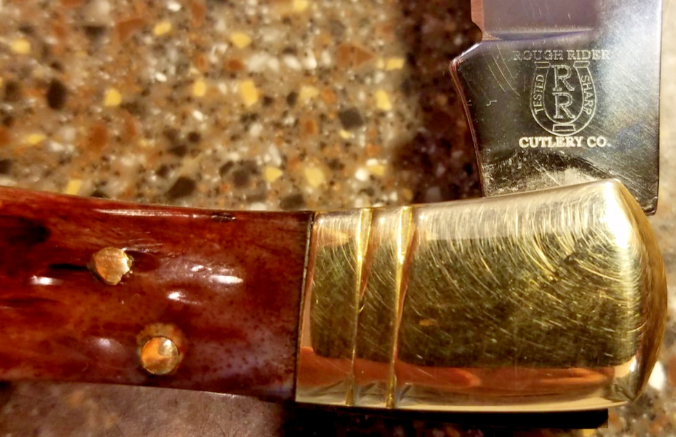 Rough Rider RR204, Brown Jigged Bone Texas Toothpick Lockback, 4-1/8", NEW, 2000