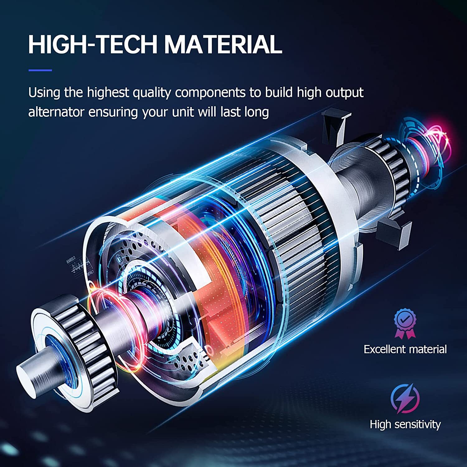 Alternator for 110Amp Chrome 1 Wire Self Exciting Street Rod GM 305 350 BBC SBC