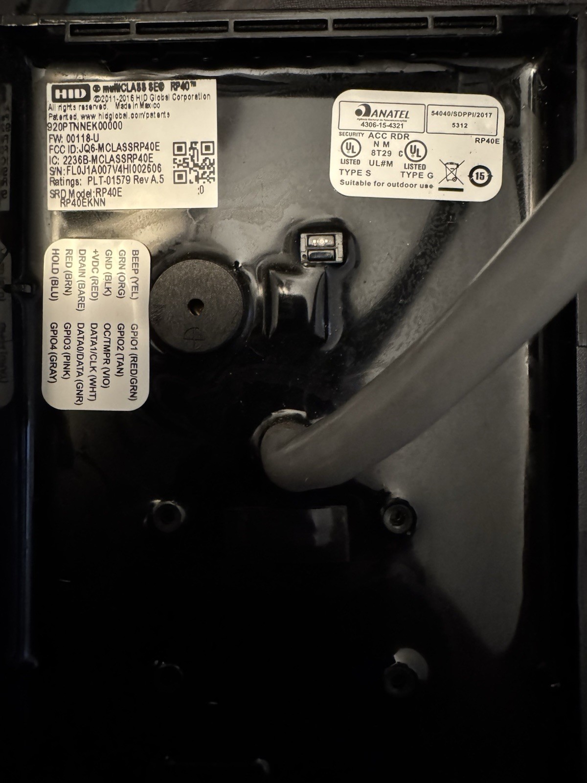 HID 920PTNNEK00000 multiCLASS RP40 Wall Switch Reader - Black Tested & Working