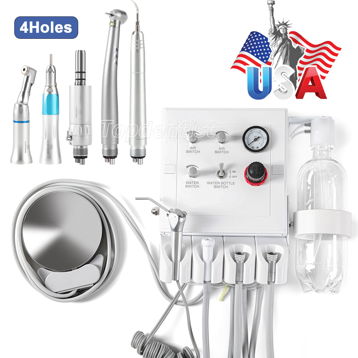 Dental Mobile Turbine Unit Weak Suction/High&Low Speed Handpiece+Air Scaler 4H
