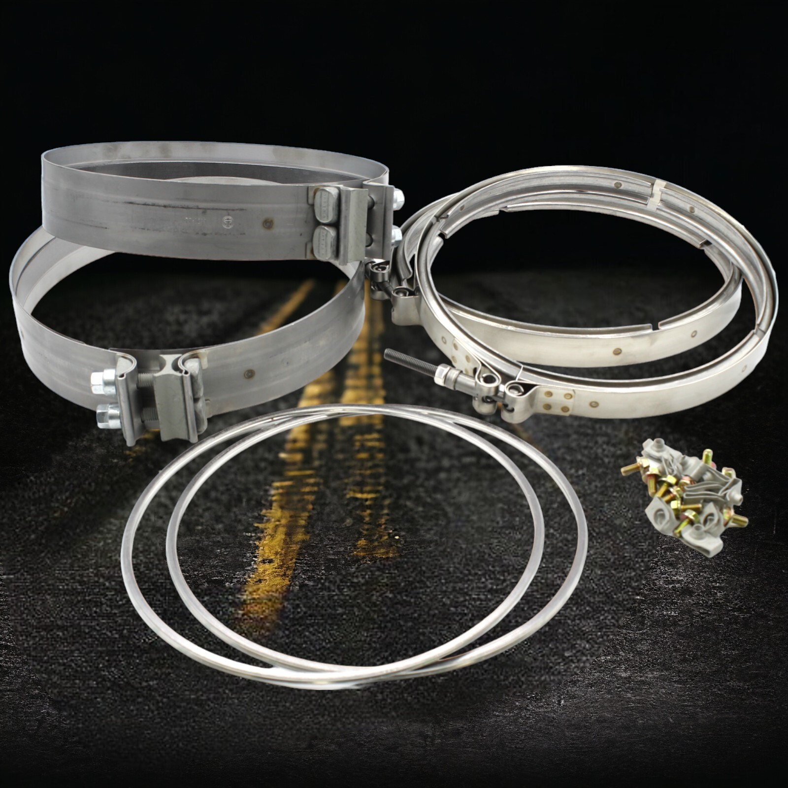 DPF Filter Clamp & Gasket Kit Detroit Engines A680950202 A6809950302 A6804910480