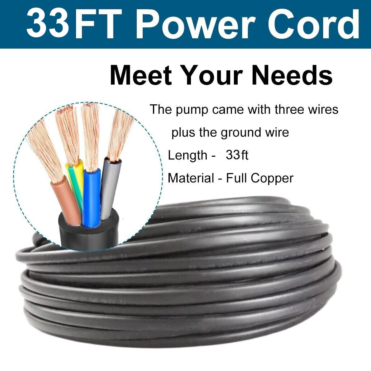 4'' Deep Well Submersible Pump,1/2HP, 110V, 25GPM, 150FT Hmax w/Control Box