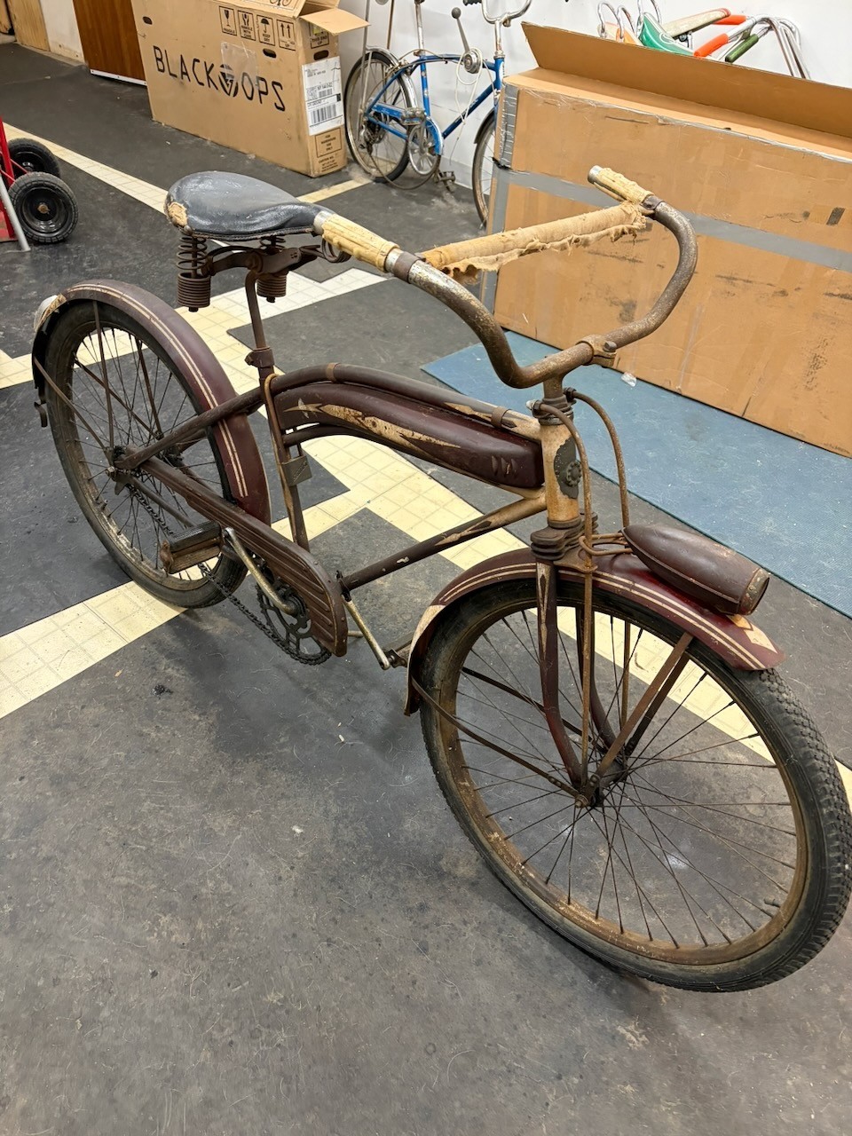 Rollfast RARE! Prewar Mens Bicycle Hanging Tank & Mouse Taillight Zep?