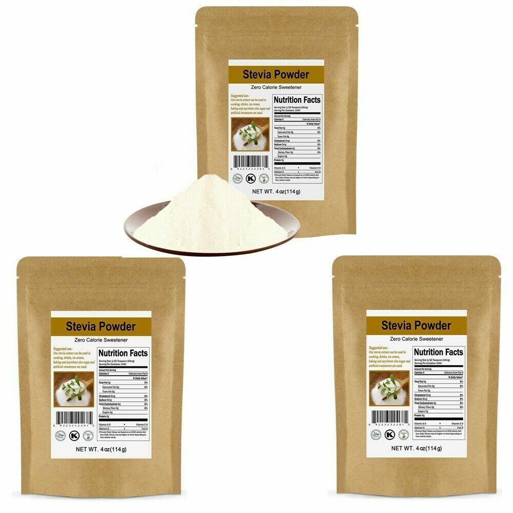 PURE STEVIA EXTRACT POWDER STEVIOSIDES NATURAL SWEETENER 0 Cal SUGAR SUBSTITUBES