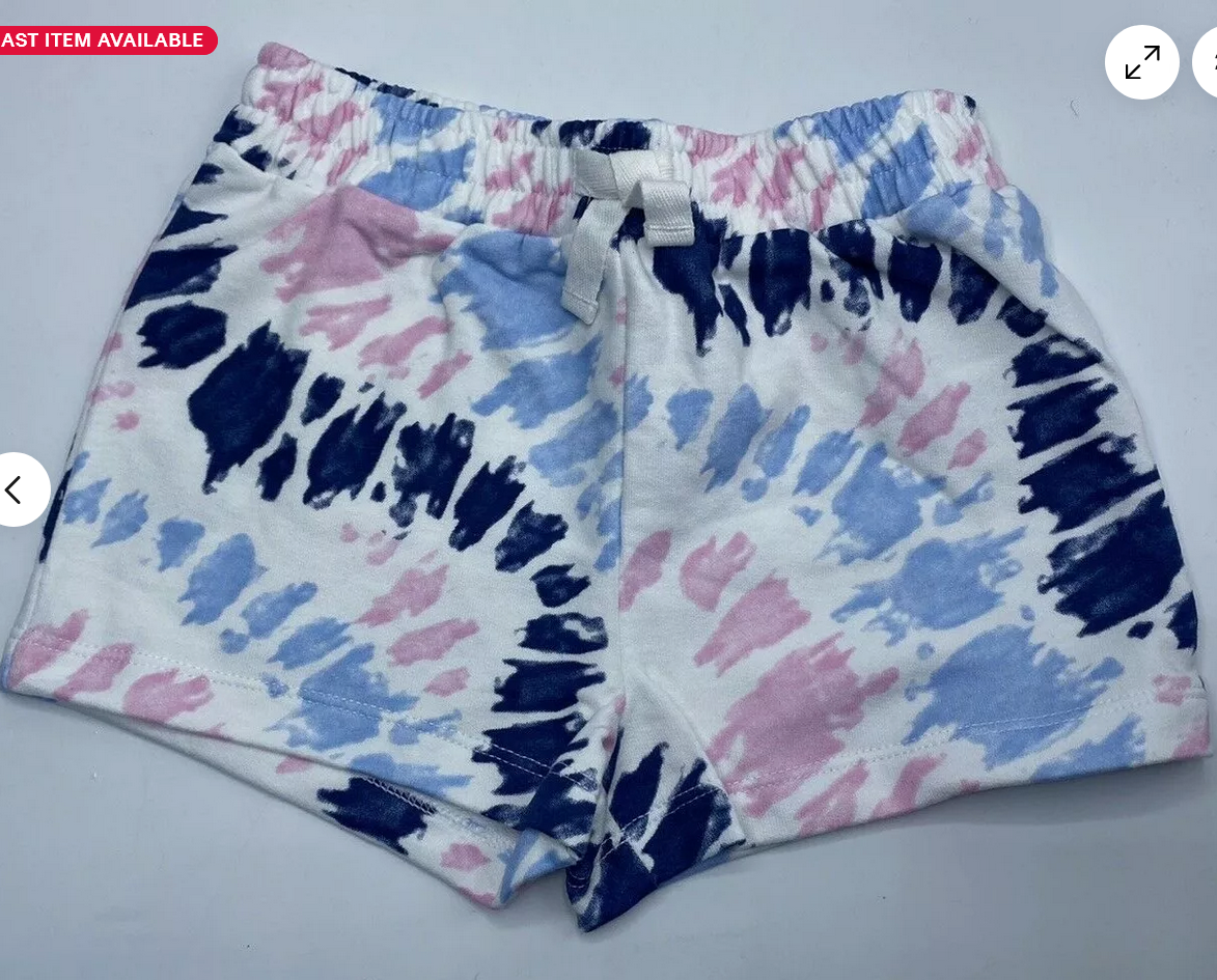 Lucky Brand Girls 2-Piece Short Set Palm Trees (Blue Tie Dye ,4T)NWT