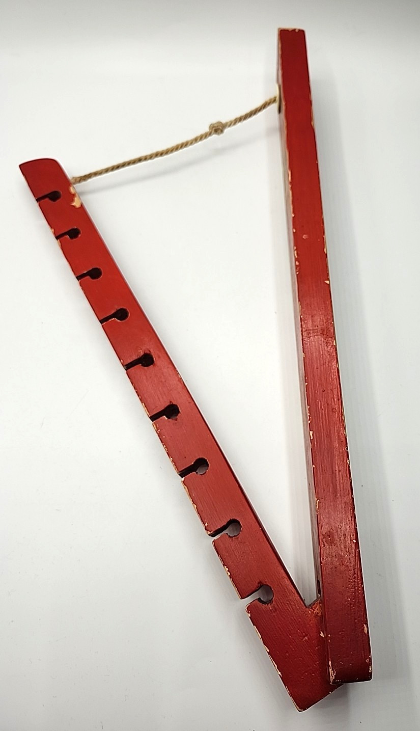 Vtg Wooden Folding Clothes Dryer Peg Rack Hanging Laundry Drying Rack 17” Red
