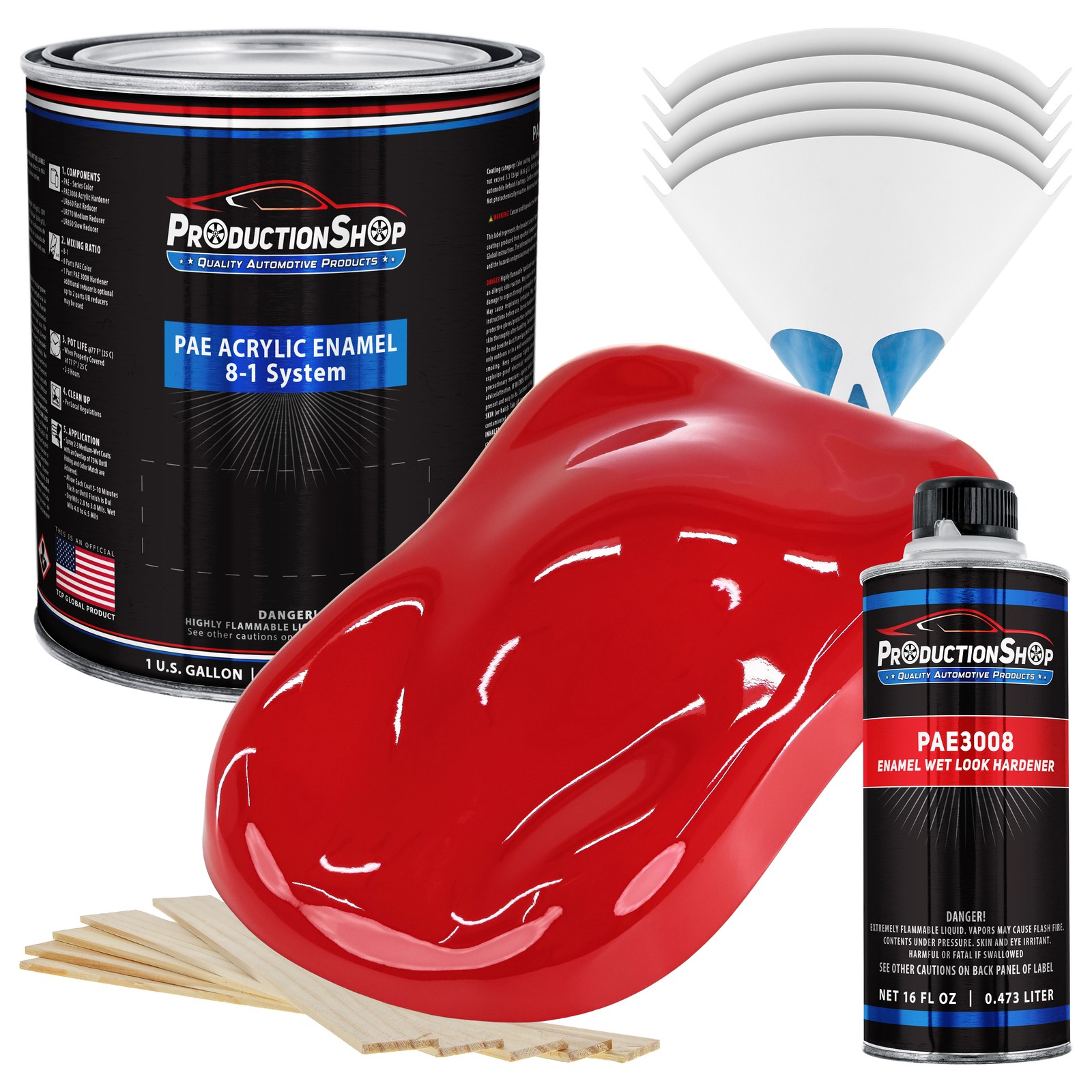 ProductionShop High Gloss Torch Red Acrylic Enamel Gallon Kit, Auto Paint