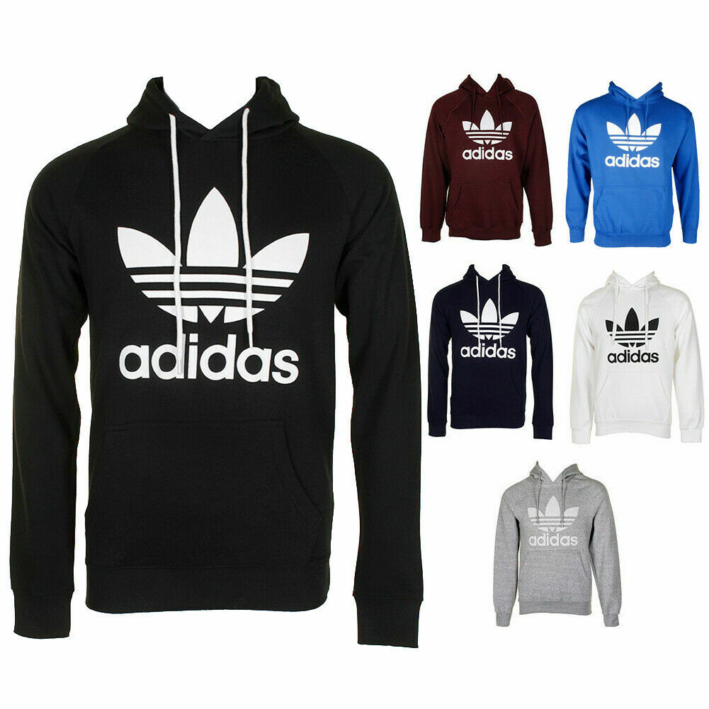 New With Tags Mens Adidas Trefoil Athletic Hoodie Hooded Sweatshirt Top