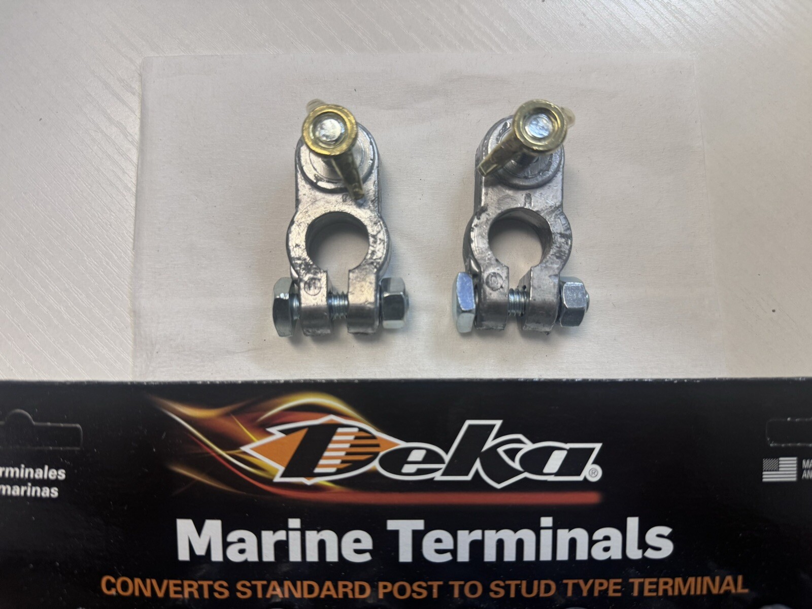 2 PC PACK MARINE DEKA Heavy-Duty Top Post Battery CABLE END Terminal #00149 USA