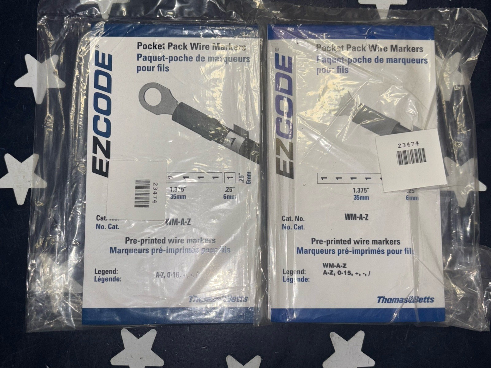 Two T&B WM-A-Z Preprinted Wire Marker Book #A-Z 0-15 10 Page Book TWO BOOKS