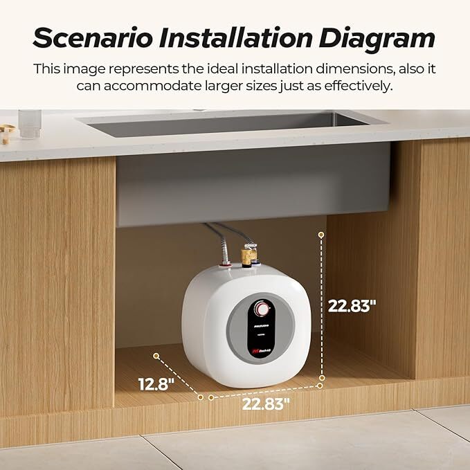 4.0 Gallon Electric Mini-Tank Water Heater Under Sink Compact Instant Hot Water