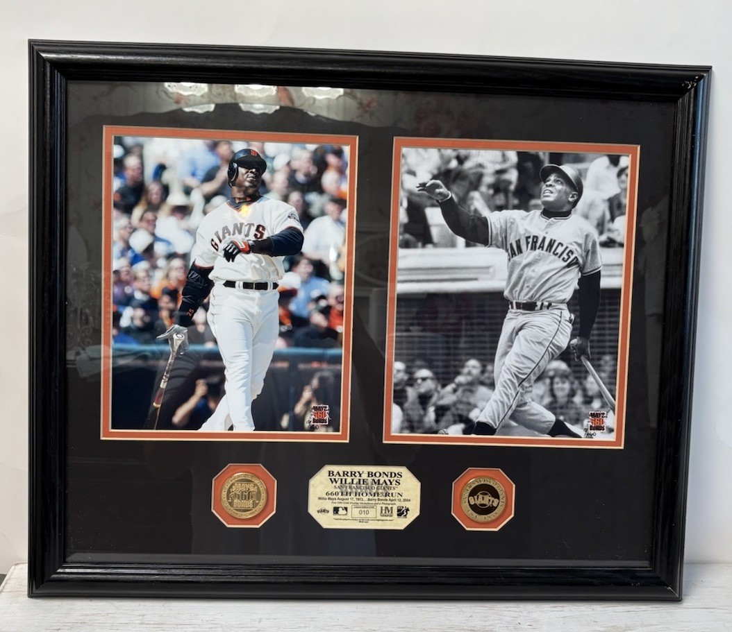 Willie Mays & Barry Bonds Highland Mint 660 Home Run Plaque! 10/660!