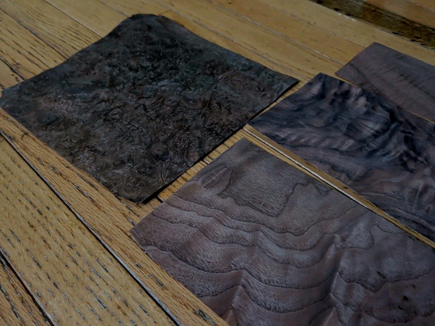 Walnut burl veneer 9 1/2" x 8 1/4" wood 1/42 raw +3 more pieces cracks buckled