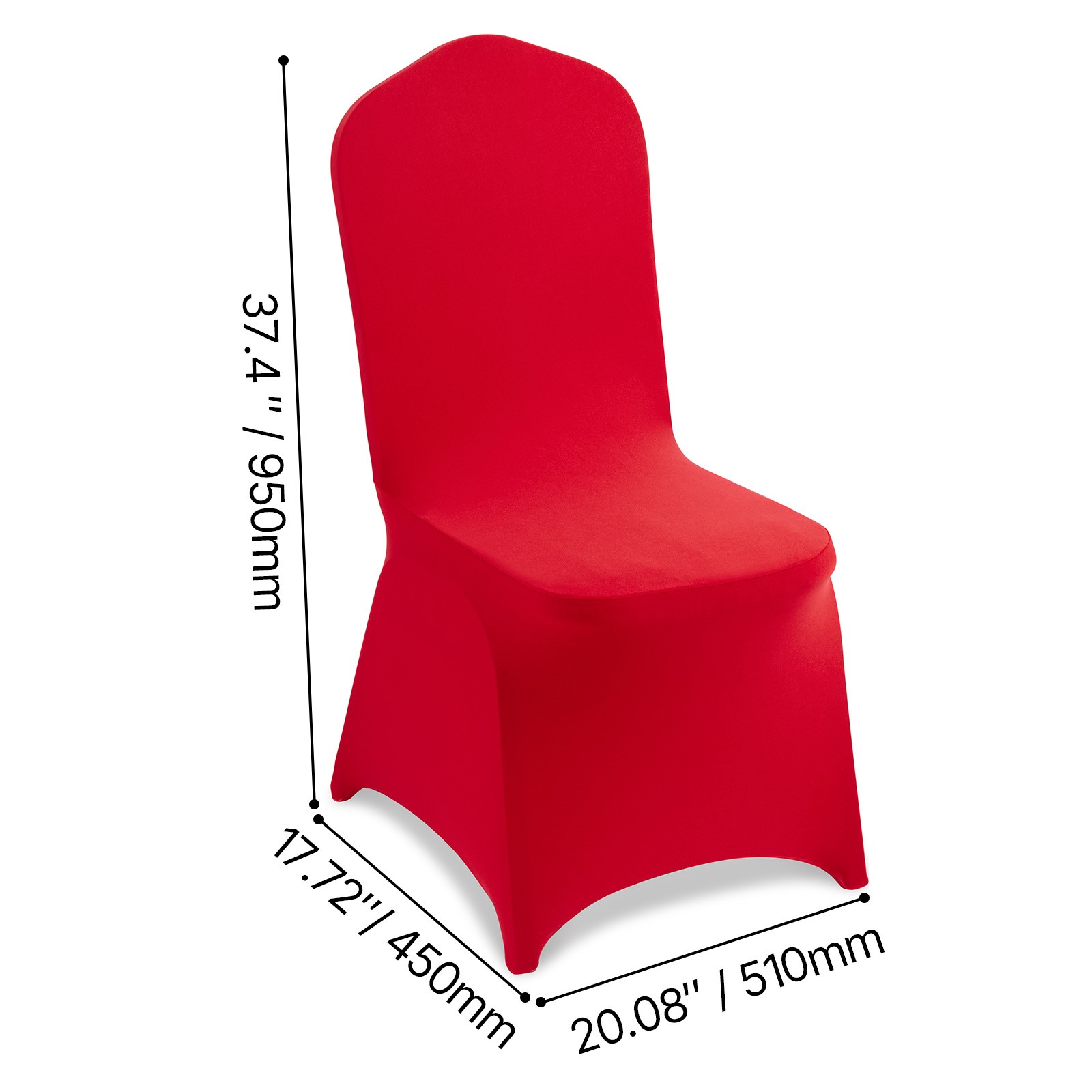 Uimoso 50PCS Red Spandex Chair Covers for Weddings, Parties, and Dining Events