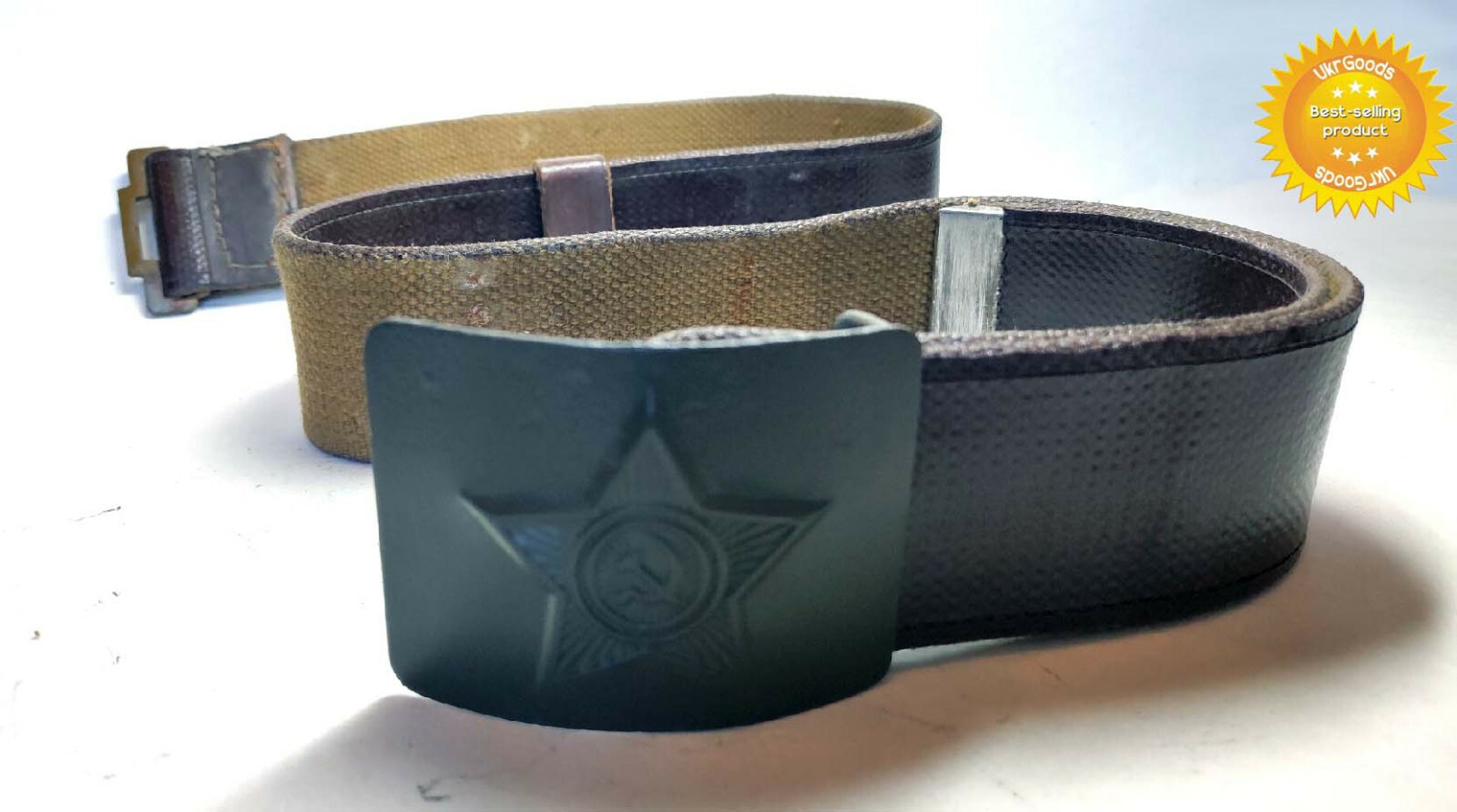 Uniform Belt Buckle Brown Size-2 Original Dated Soviet USSR Army 45"/116 cm Used