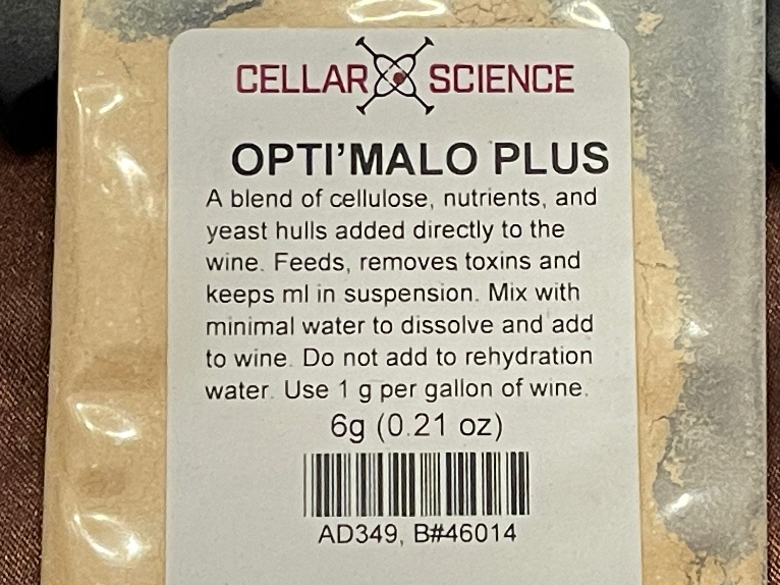 Opti’malo Plus Yeast Nutrient by Cellar Science 6 gram package