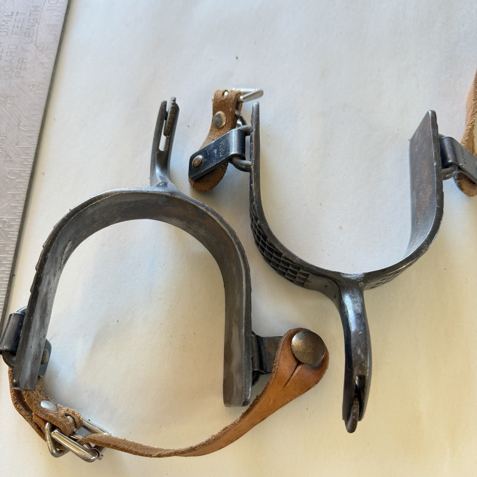 Leather Black Rasp Spurs - Korea