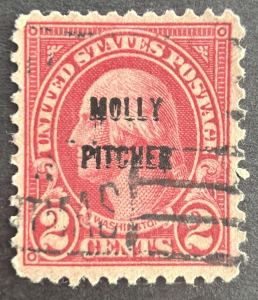 US 1928 Sc# 646 Used Stamp Monmouth Battle Molly Pitcher Overprint