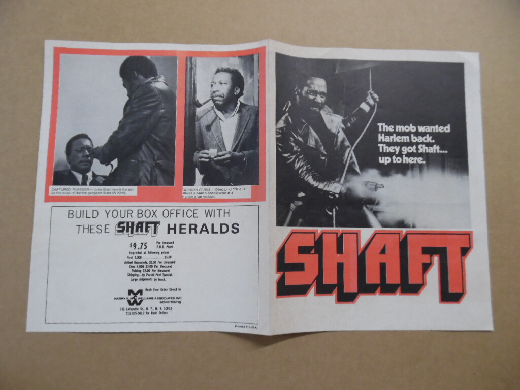 1971 SHAFT Movie Herald Richard Roundtree Blaxploitation Vintage Original VG+