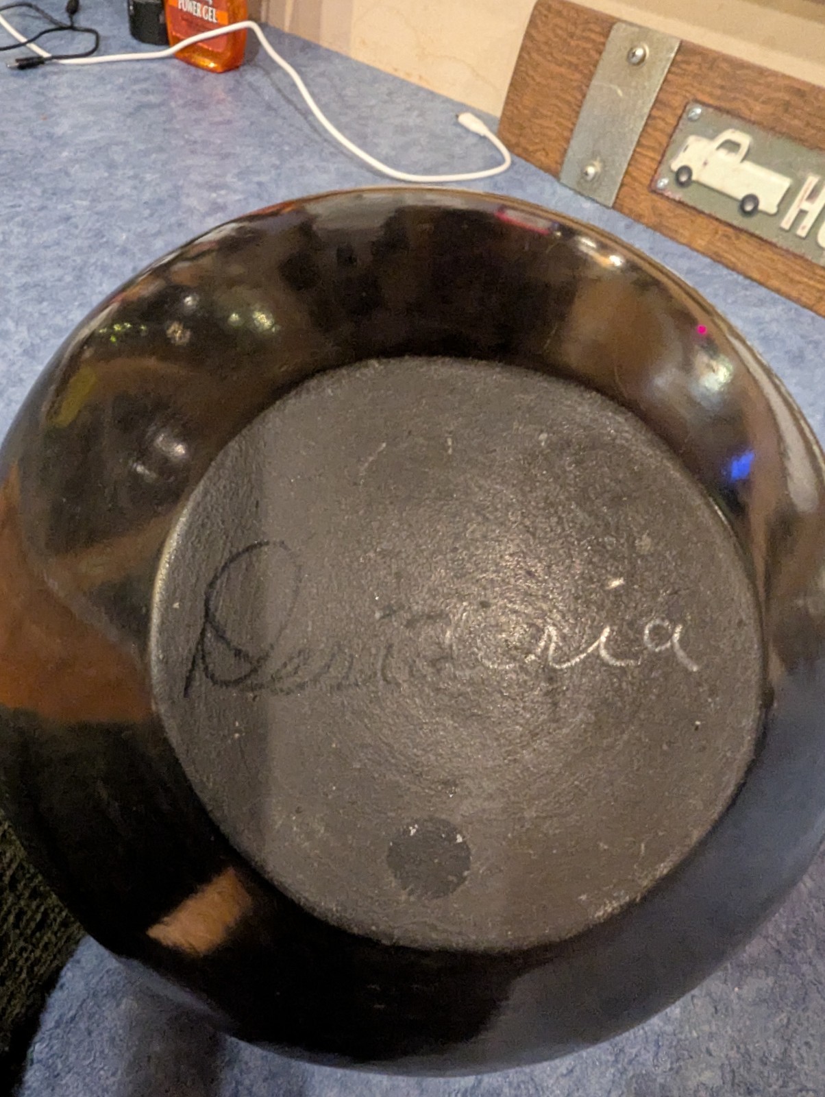 DESIDERIA MONTOYA SANCHEZ SAN IDELFONSO PUEBLO POTTERY BLACK JAR/POT 5 1/2" x 8"