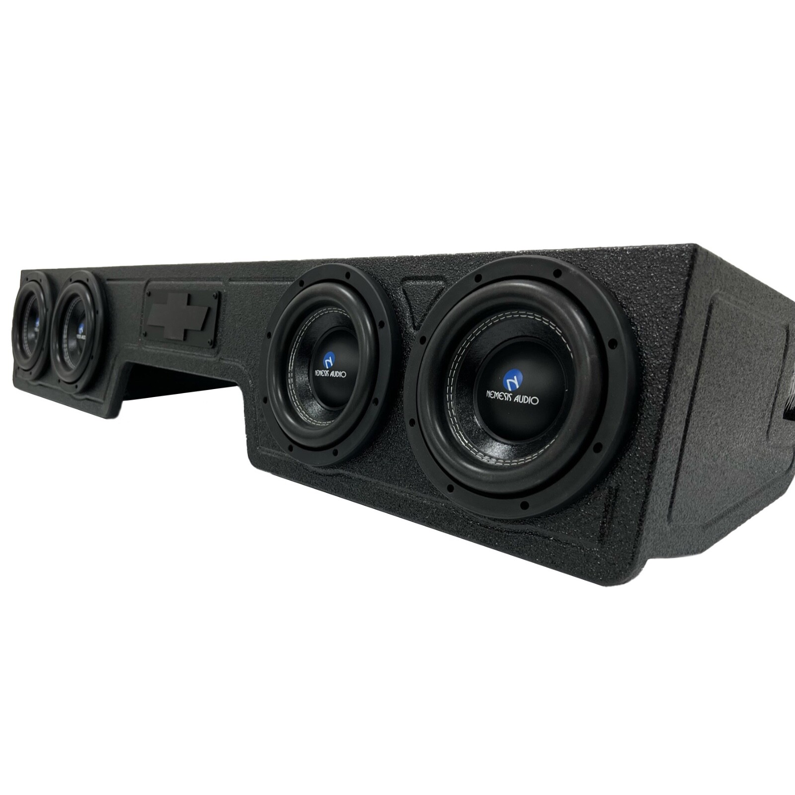 Sub Woofer Box Chevy Silverado 99-06 Ext Cab 4x8 Woofers Front Fire Ported