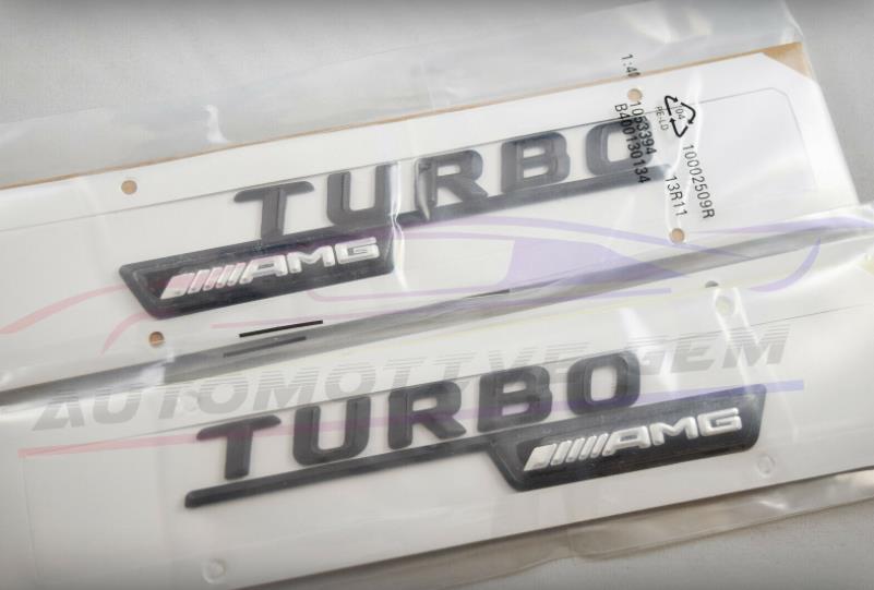 TURBO For AMG Emblem Side Fender Matte Black Badge Logo Sticker CLA45 GLA45