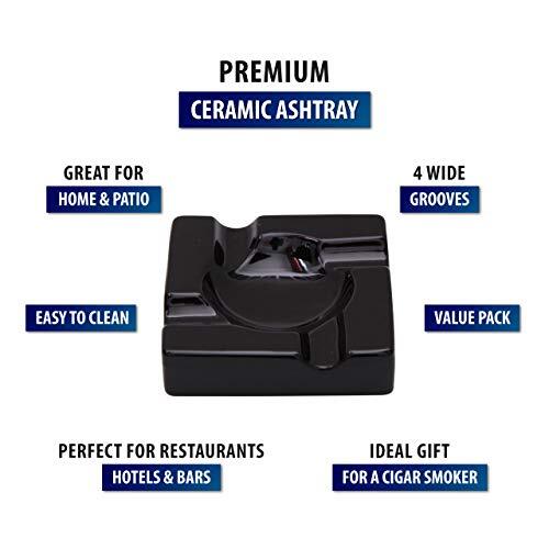 Ceramic Cigar Ashtray Ash Tray – 5.9 inch Cigarette Ashtrays Bundled with Cigar