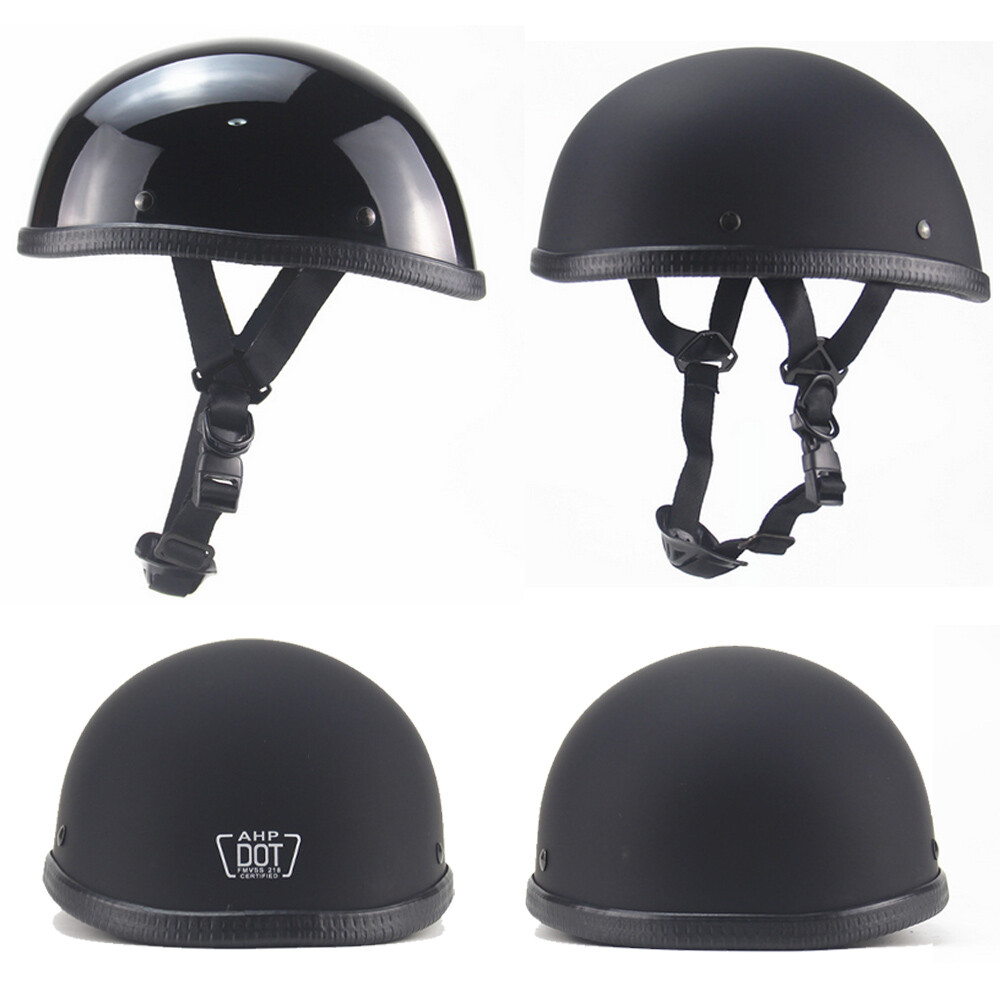 DOT Lightest Motorcycle FLAT Beanie Helmet Half Helmet Cap Skid Scooter Chopper