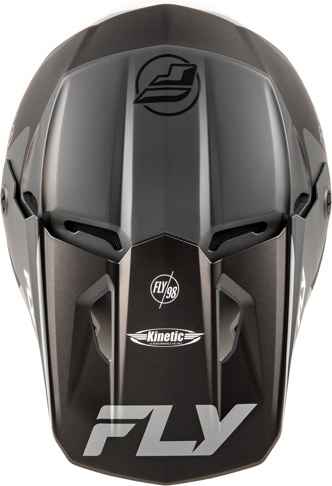 Fly Racing Kinetic Rally Dirtbike Helmet Matte Grey Black White