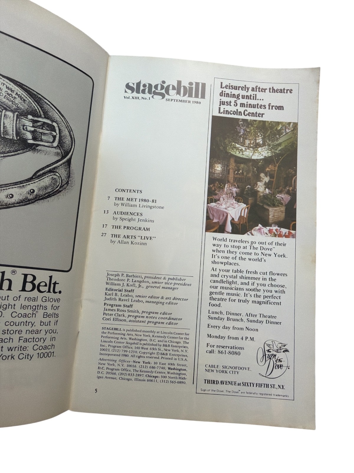 1983 Metropolitan Opera Stagebill Lincoln Center Program La Boheme MET NYC