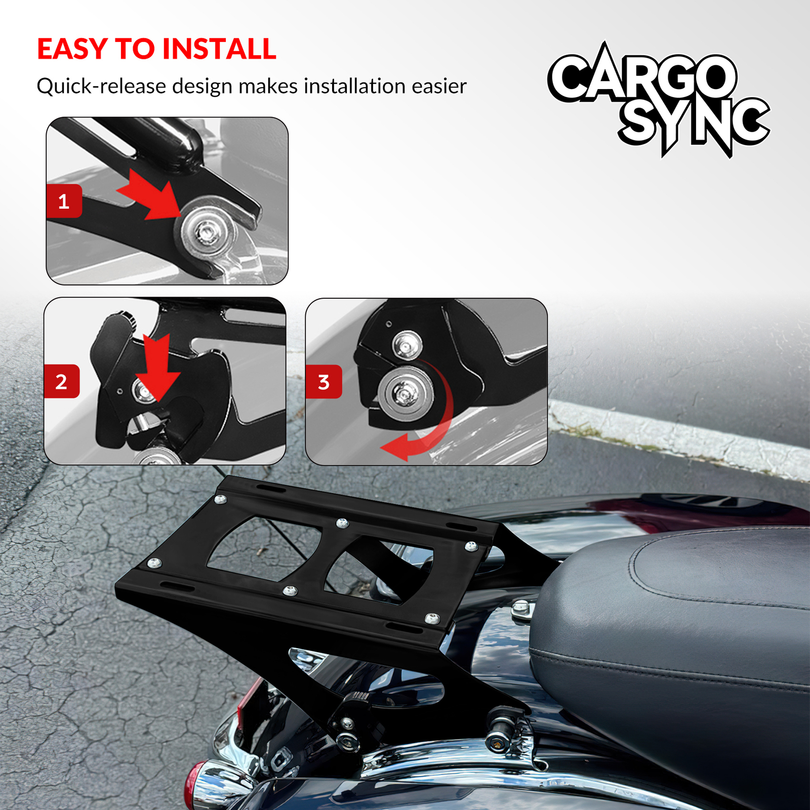 King Tour Pack Backrest Luggage Rack Top Rack Set Fit For Harley Touring '14-25