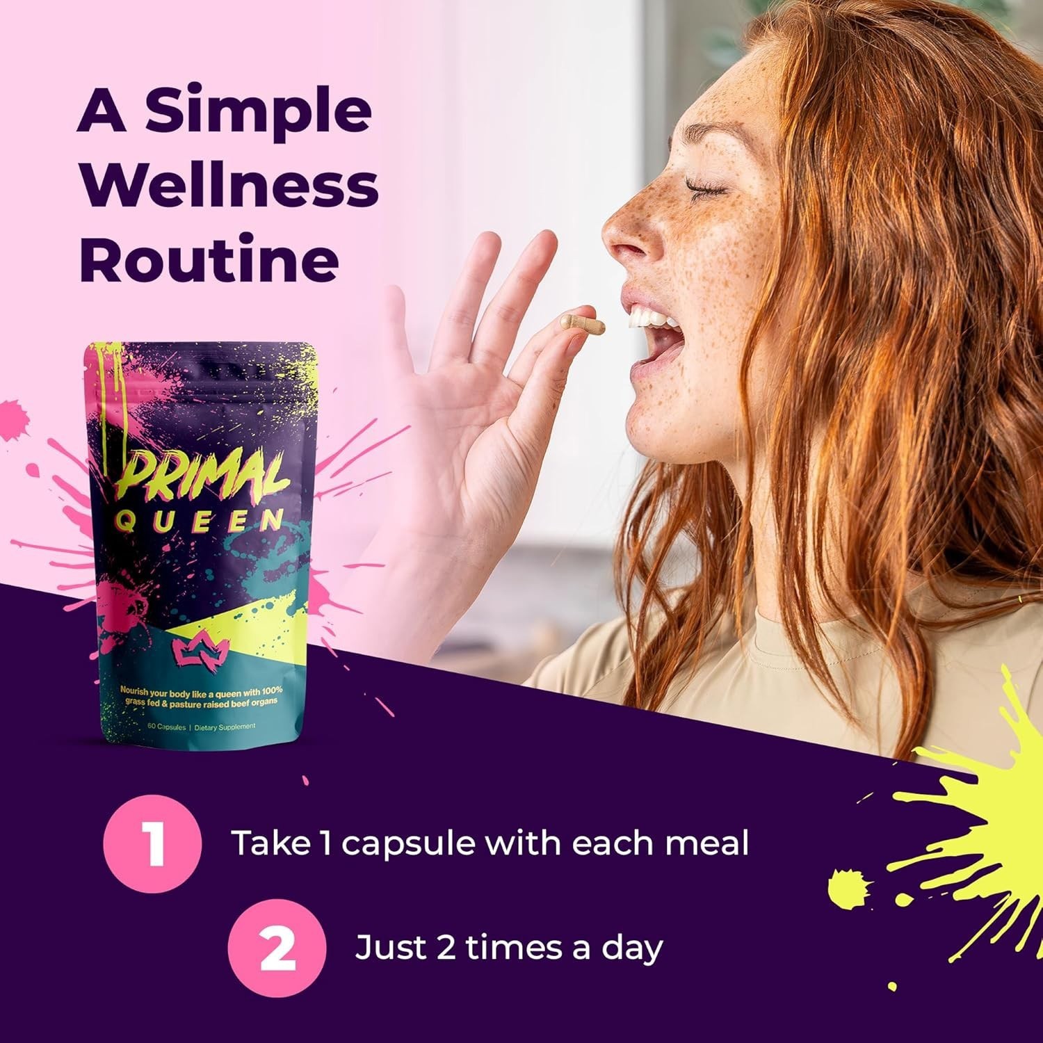 Beef Organ Supplement for Women | Primal Queen 60 Capsules 1 Month Supply