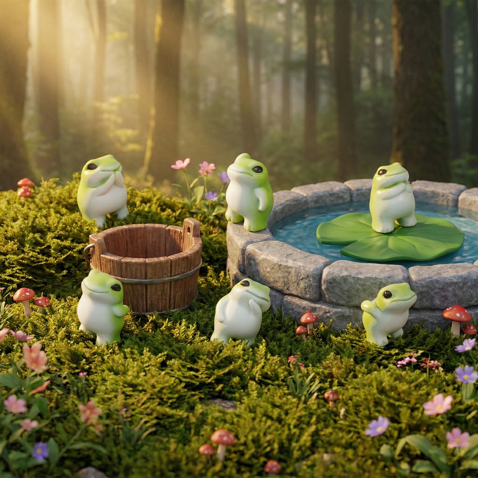 18-Piece Mini Resin Frog Figurines - Cute Garden Accents for Hiding & Decor