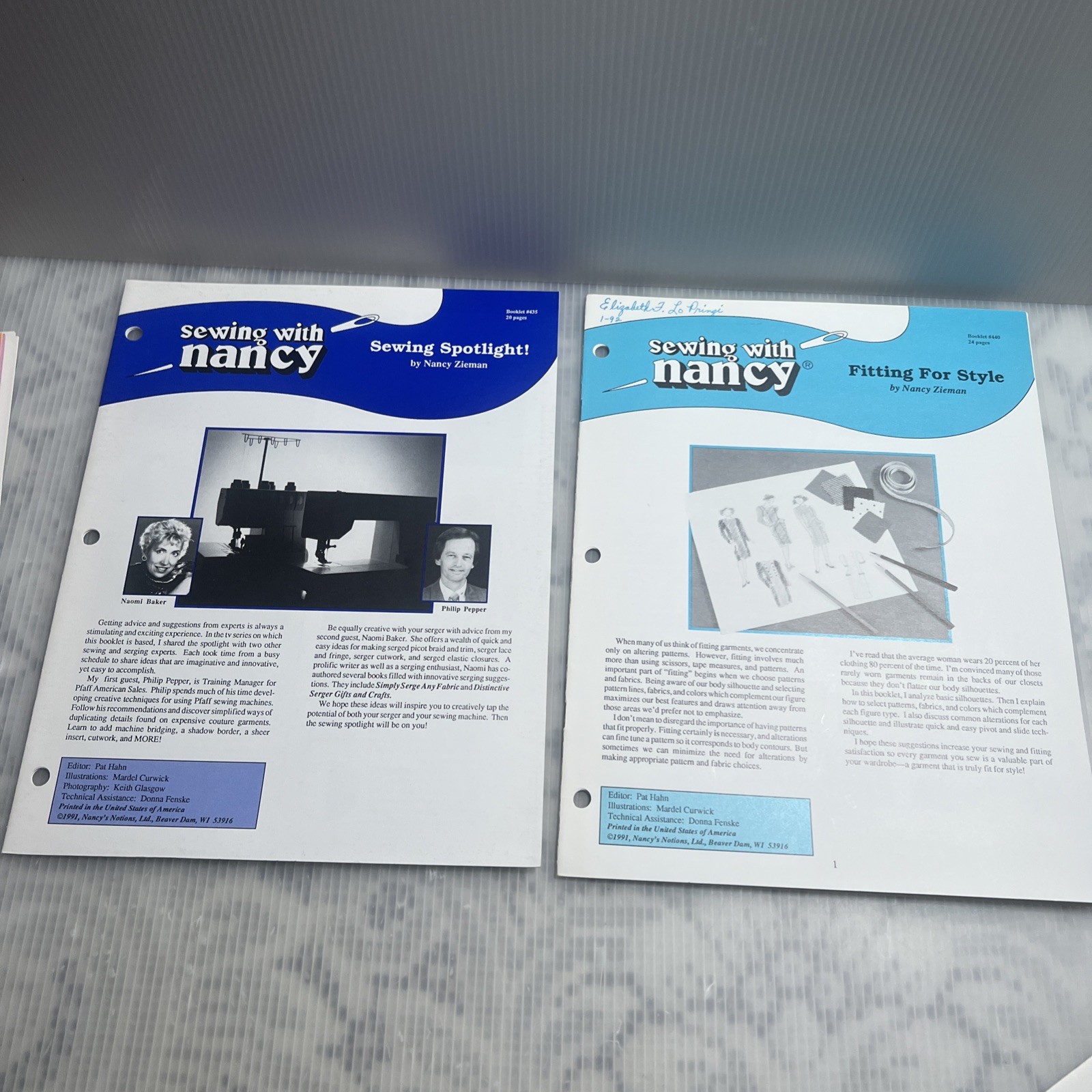 Sewing With Nancy Lot Of 19 Booklets, Pamphlets, And Transcripts 1990’s