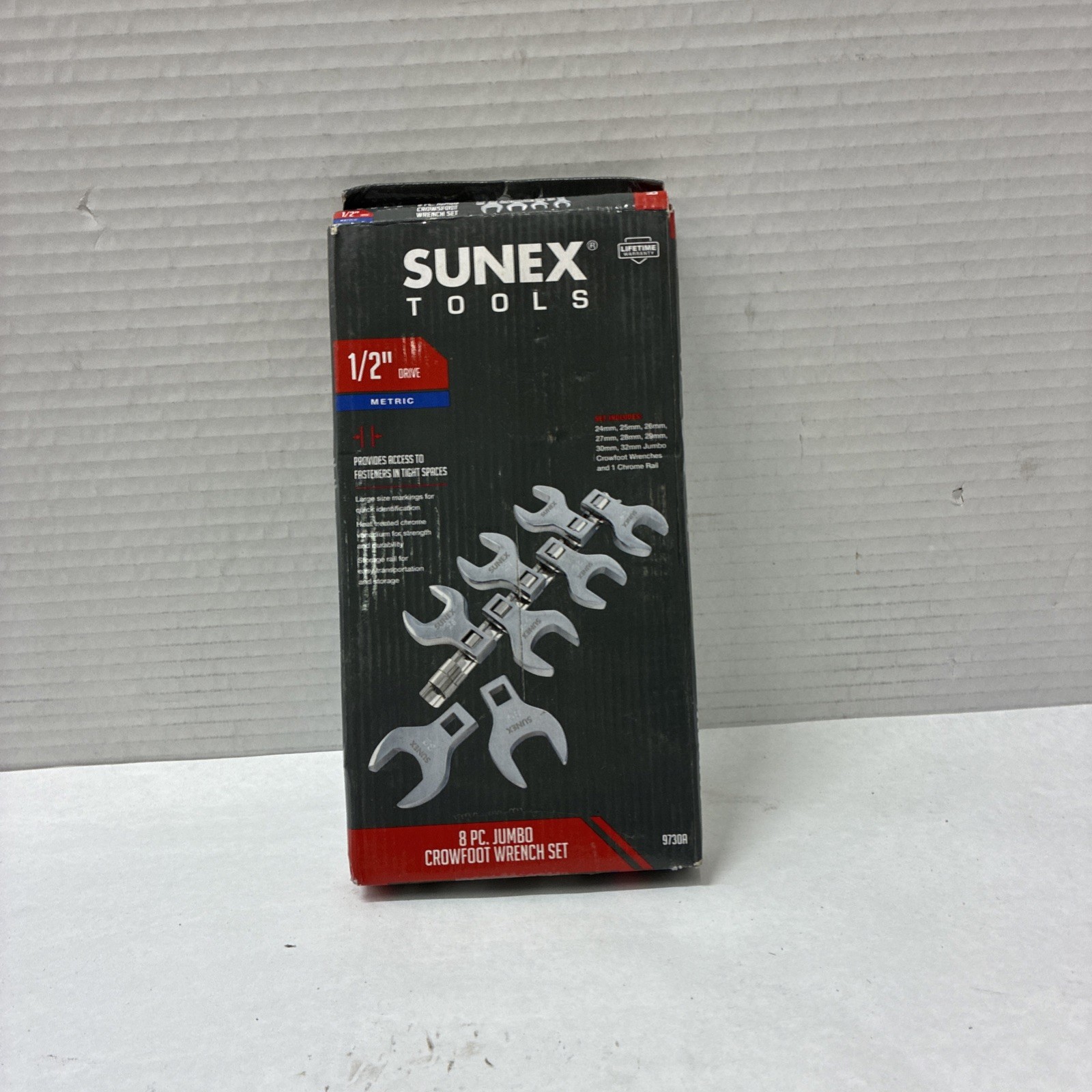 Sunex Tools -- 8 Pc. 1/2" Dr. Jumbo Metric Crowfoot Wrench Set SUN9730A