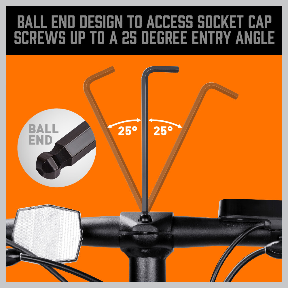 26 Allen Wrench Set Hex Key Set Tool Alan Hex Metric SAE Ball End Short Long Arm