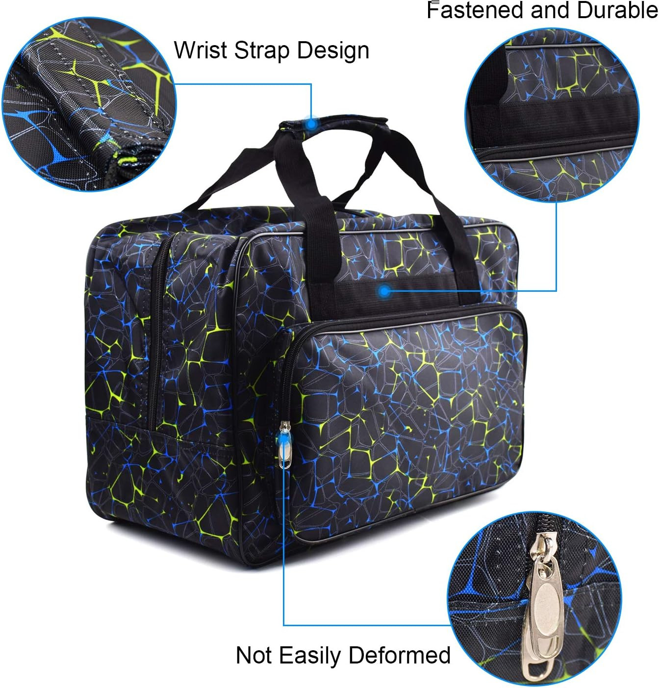 TLBTEK Black Sewing Machine Carrying Case,Universal Canvas Carry Tote Bag