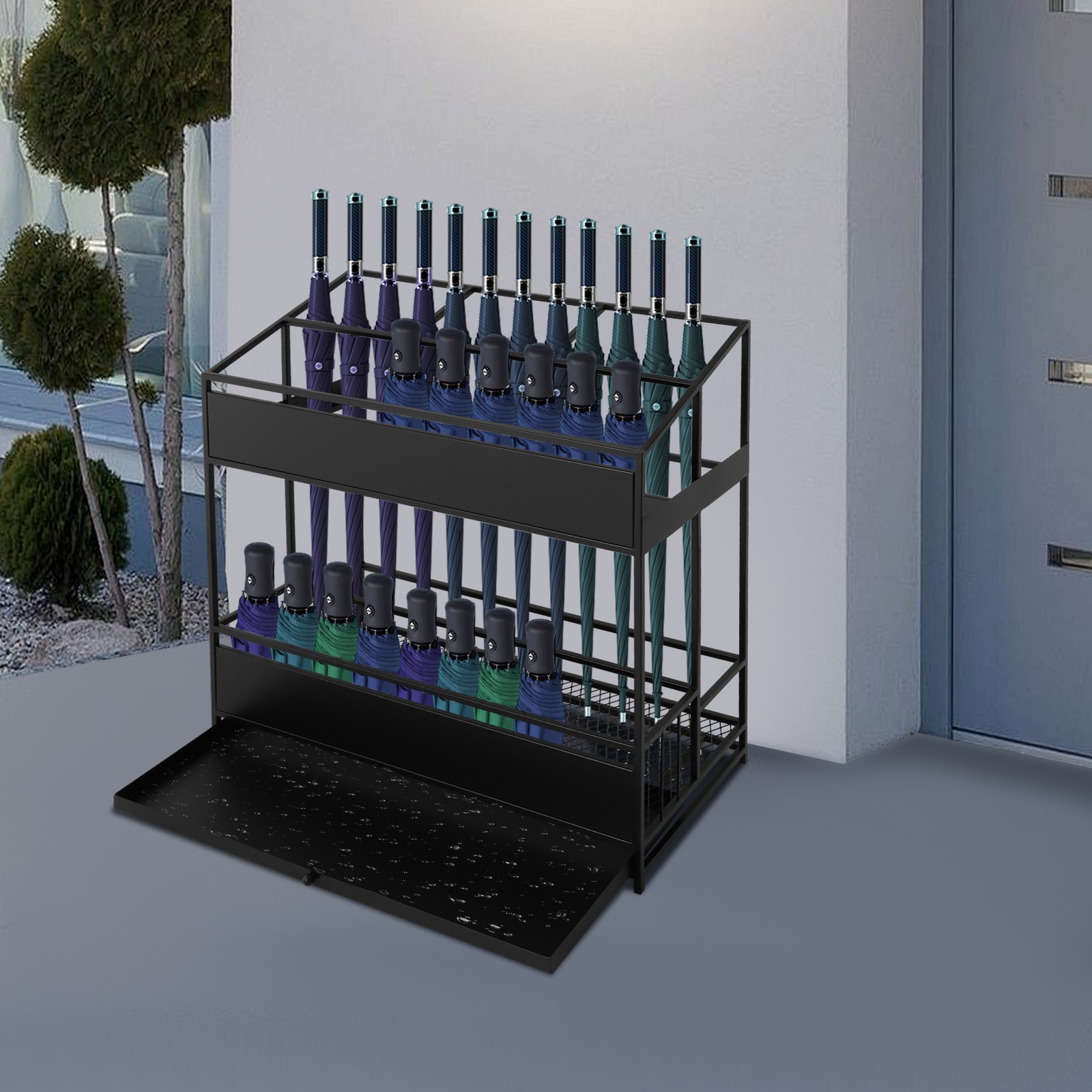 Umbrella Stand Rack, Commercial Metal Umbrella Holder, Entrance Umbrella Holder