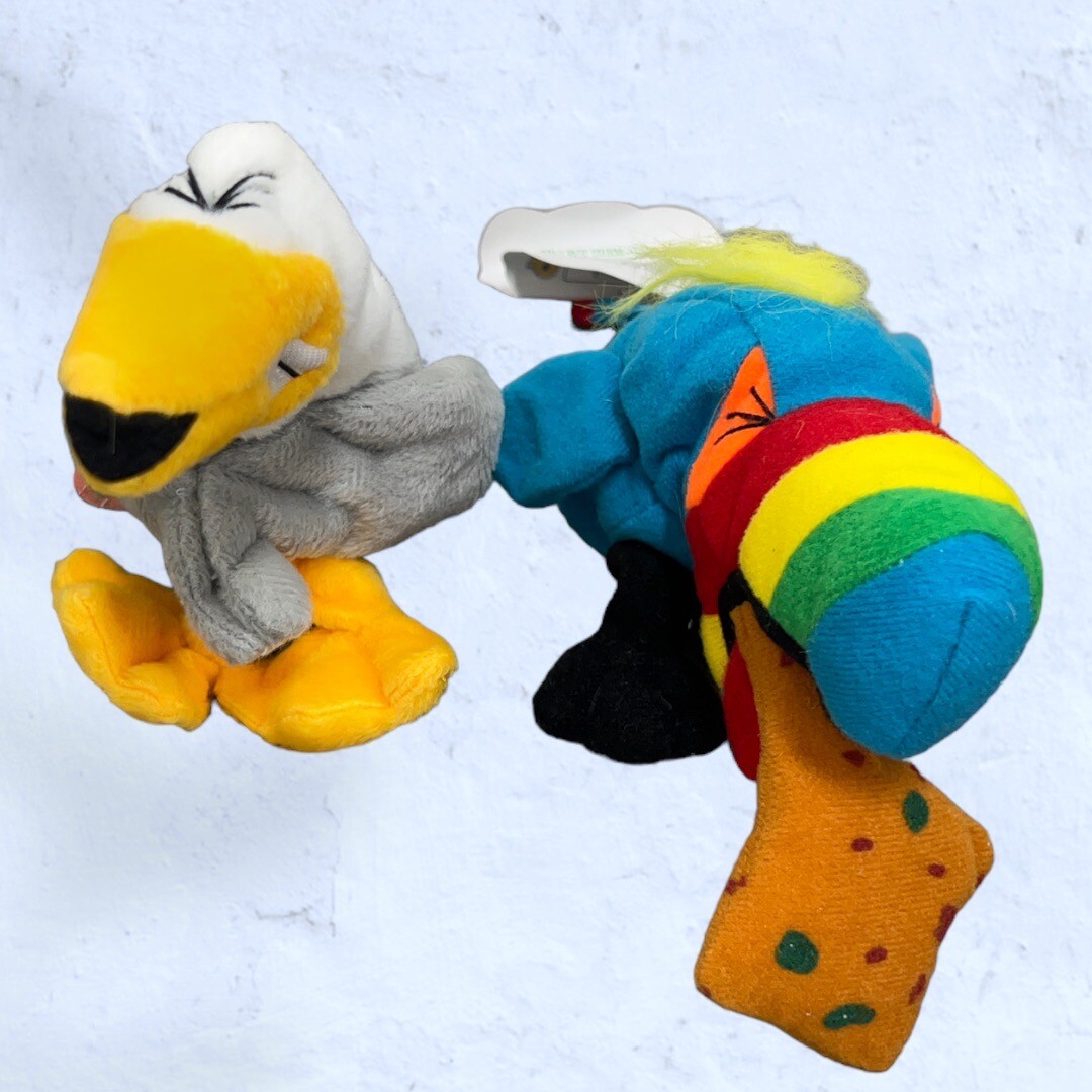 Meanies PETER GOTTA PEEGUL & HURLEY THE TOUCAN Plush Series 1 NWT