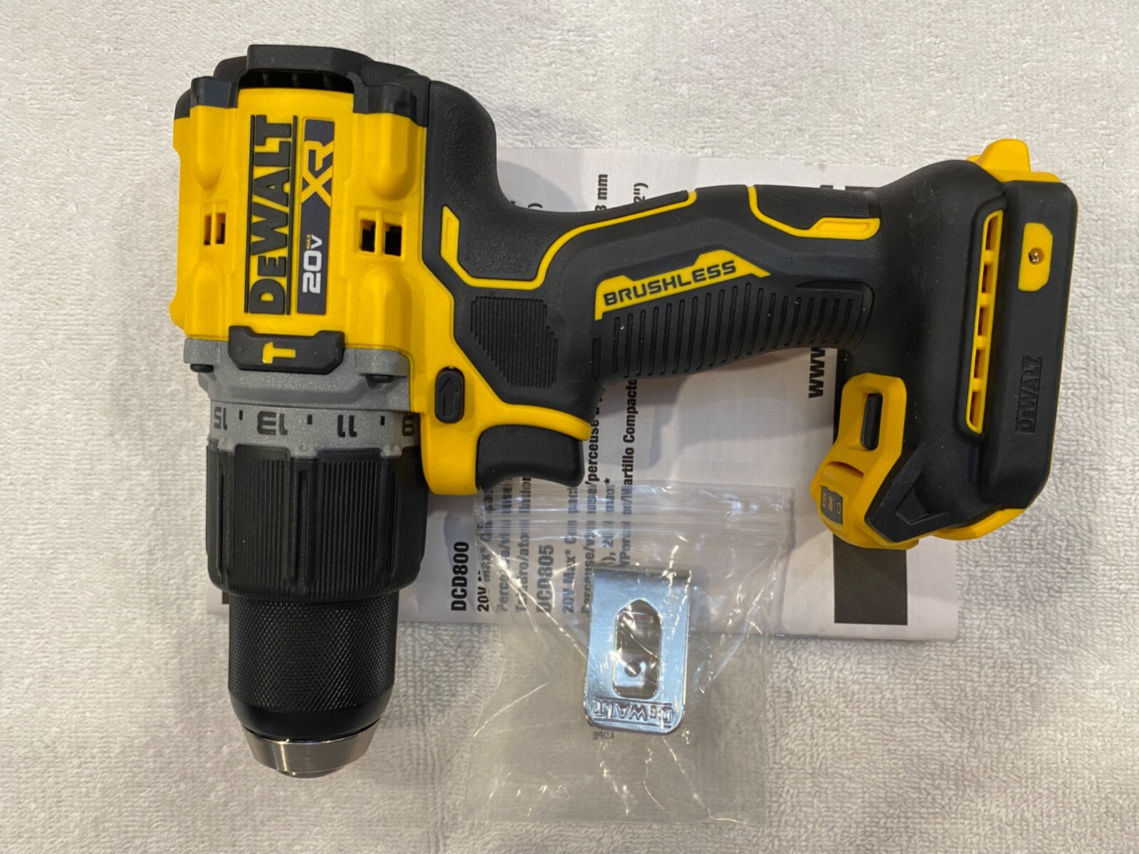 New Dewalt DCD805B 20V Max XR 1/2" 2 Speed Brushless Hammer Drill Driver Li-ion