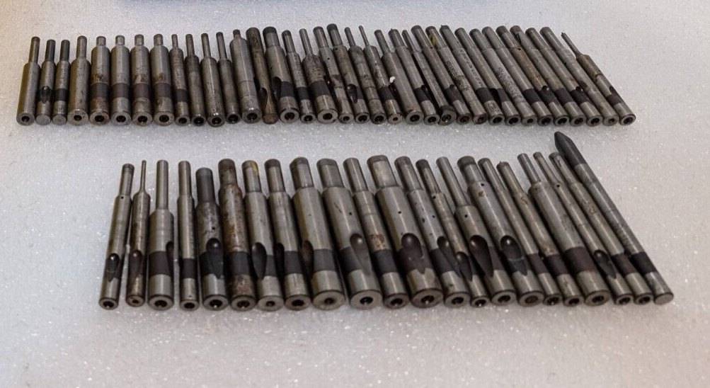 Lot of 57 Dayton Assorted Jektole Precision Pierce Die Punches, No Wax