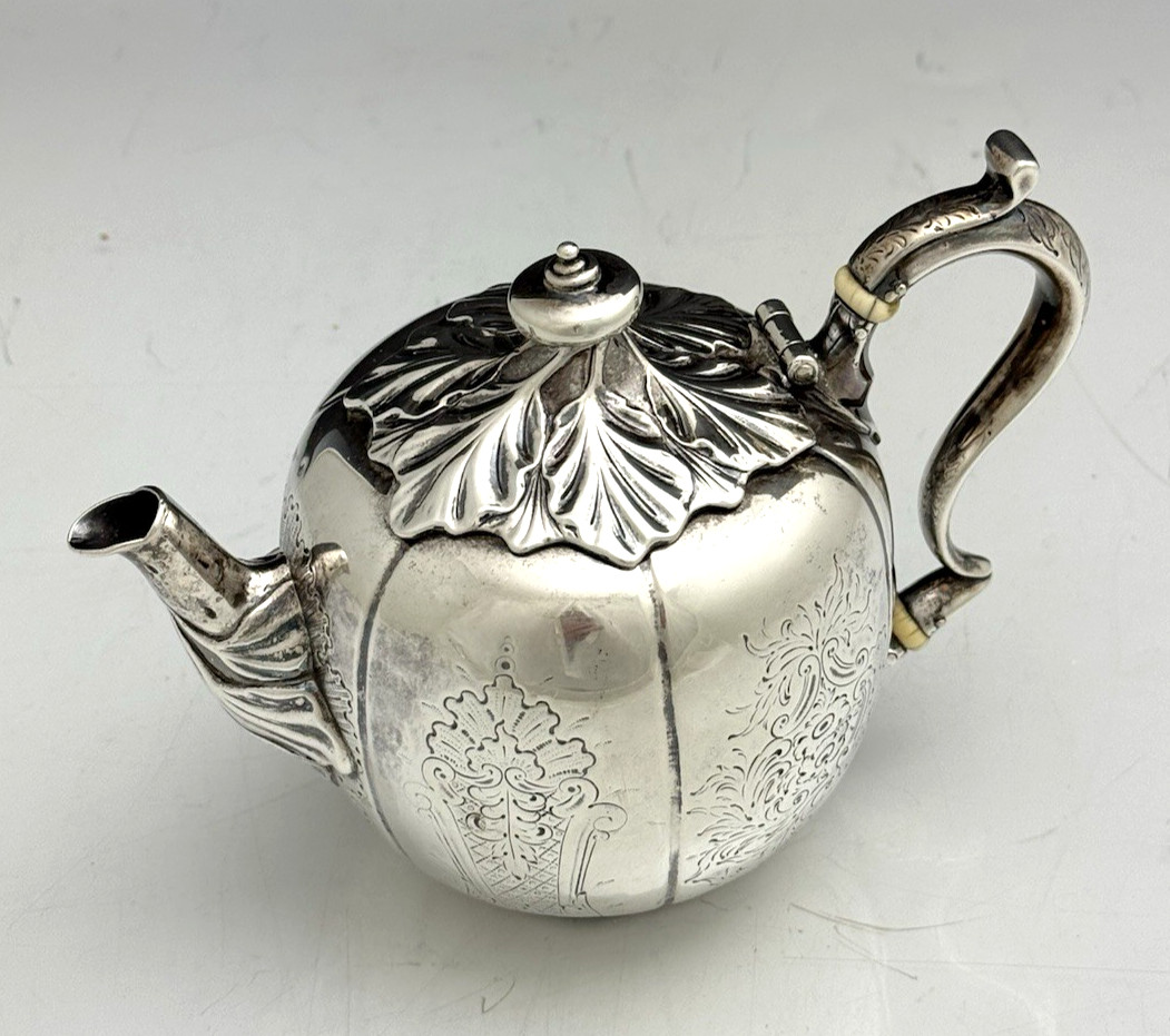 Rare William Adams New York Coin Silver Bachelor Teapot c1840