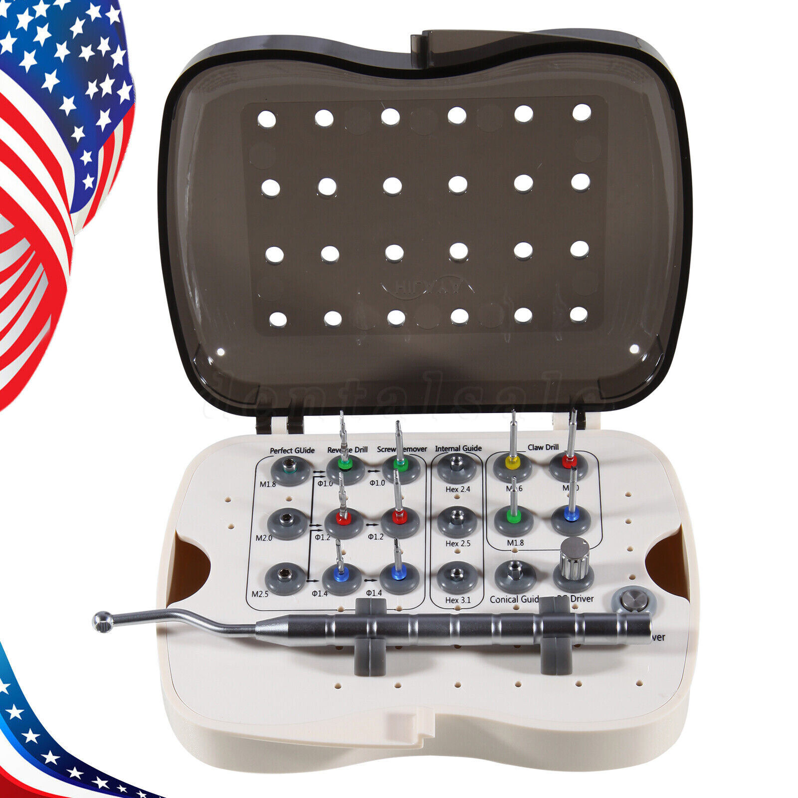 Dental Implant Fixture & Broken Screw Removal Kit Remove Surgical Tool Remover